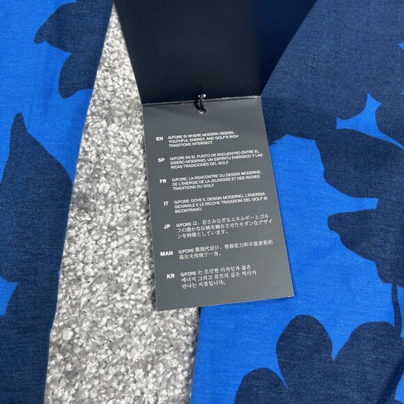 G Fore 1/4 Zip Pullover Mens Medium Tonal Floral Luxe Blue Mid Layer NWT - Picture 6 of 15